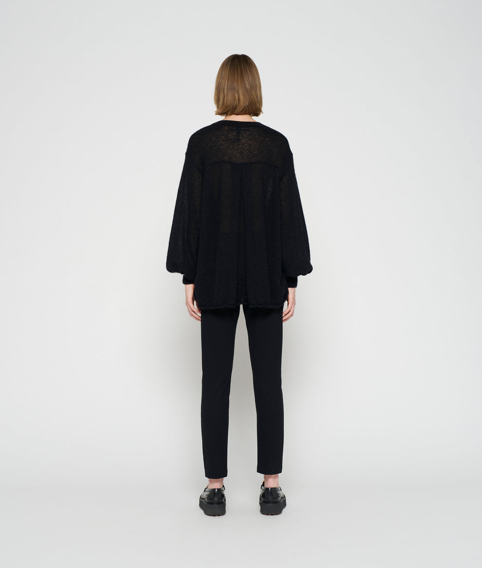 fitted punto pants | black