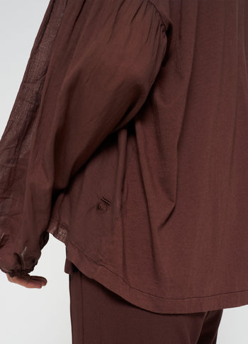 balloon sleeve blouse | aubergine
