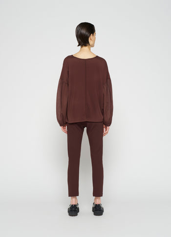 balloon sleeve blouse | aubergine