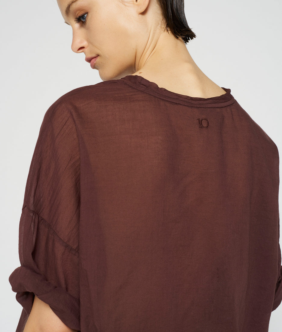 boxy tee voile | aubergine