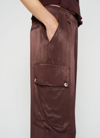 utility pants satin | aubergine