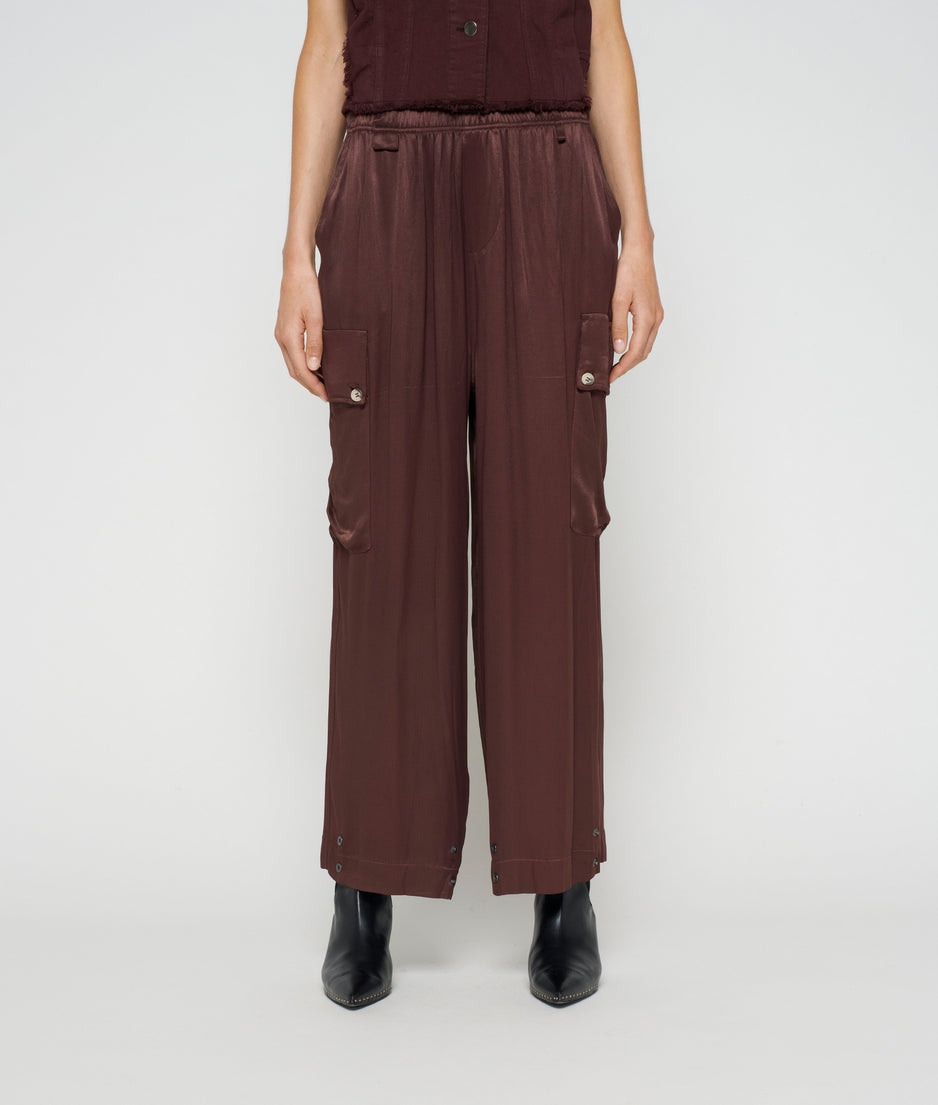 utility pants satin | aubergine