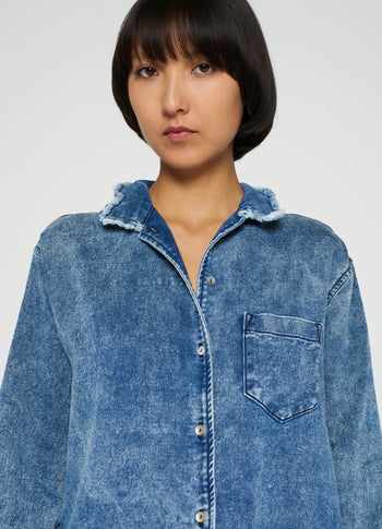 shirt dress jog denim | blue denim
