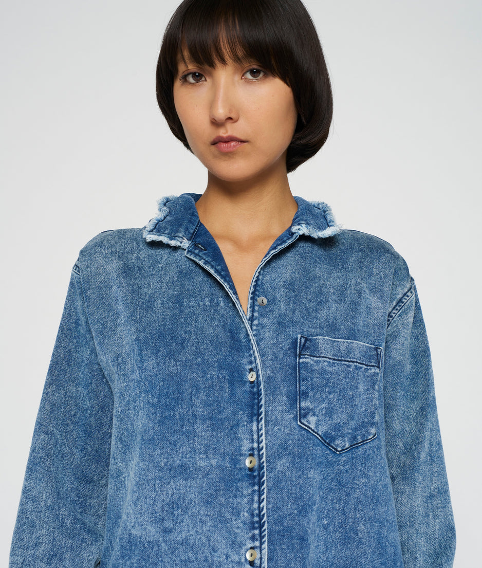 shirt dress jog denim | blue denim