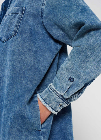 shirt dress jog denim | blue denim