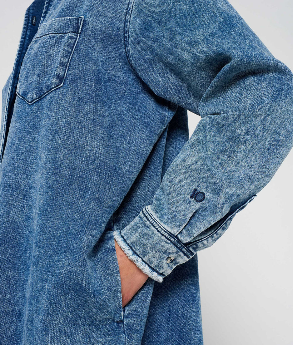 shirt dress jog denim | blue denim