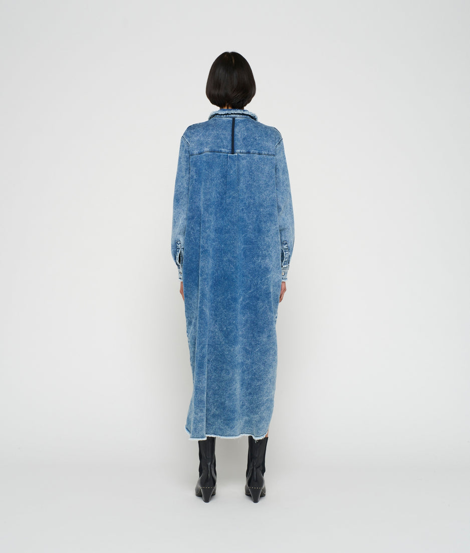 shirt dress jog denim | blue denim