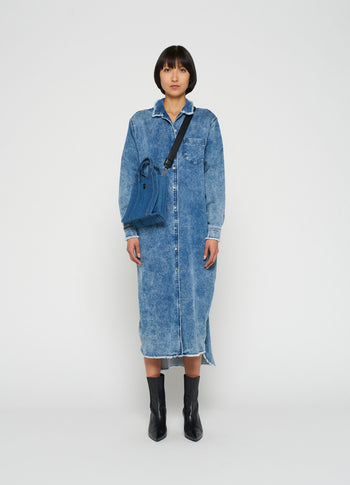 shirt dress jog denim | blue denim