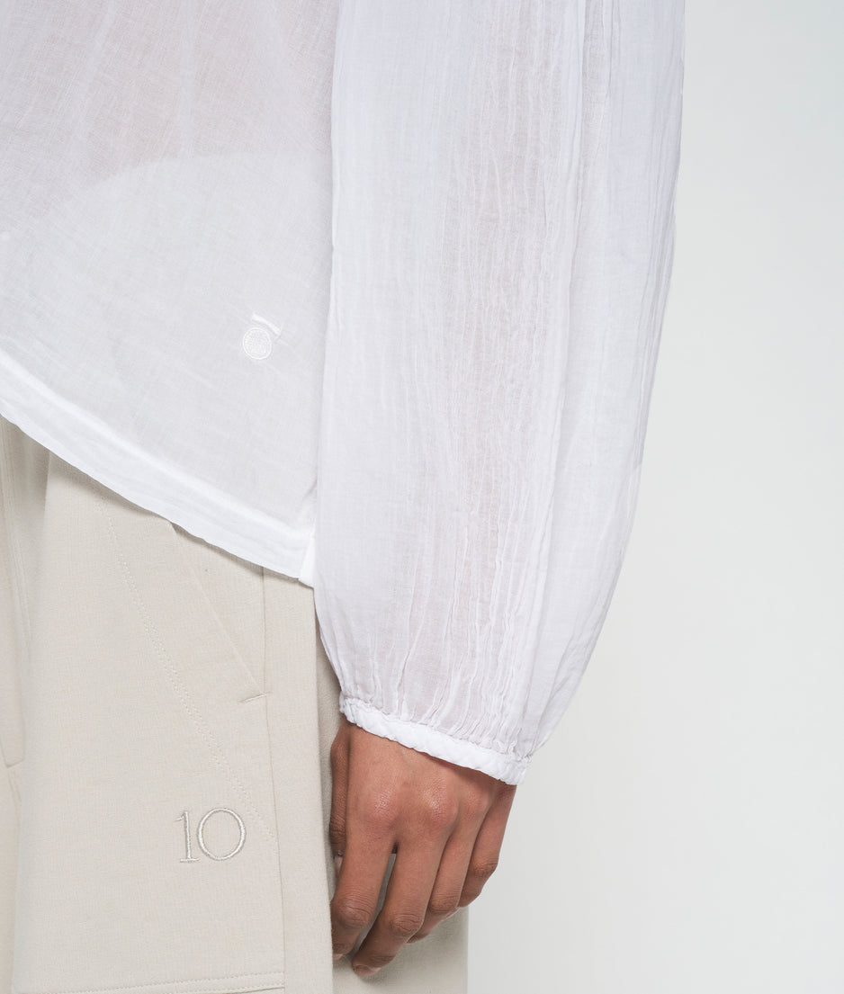 balloon sleeve blouse | white