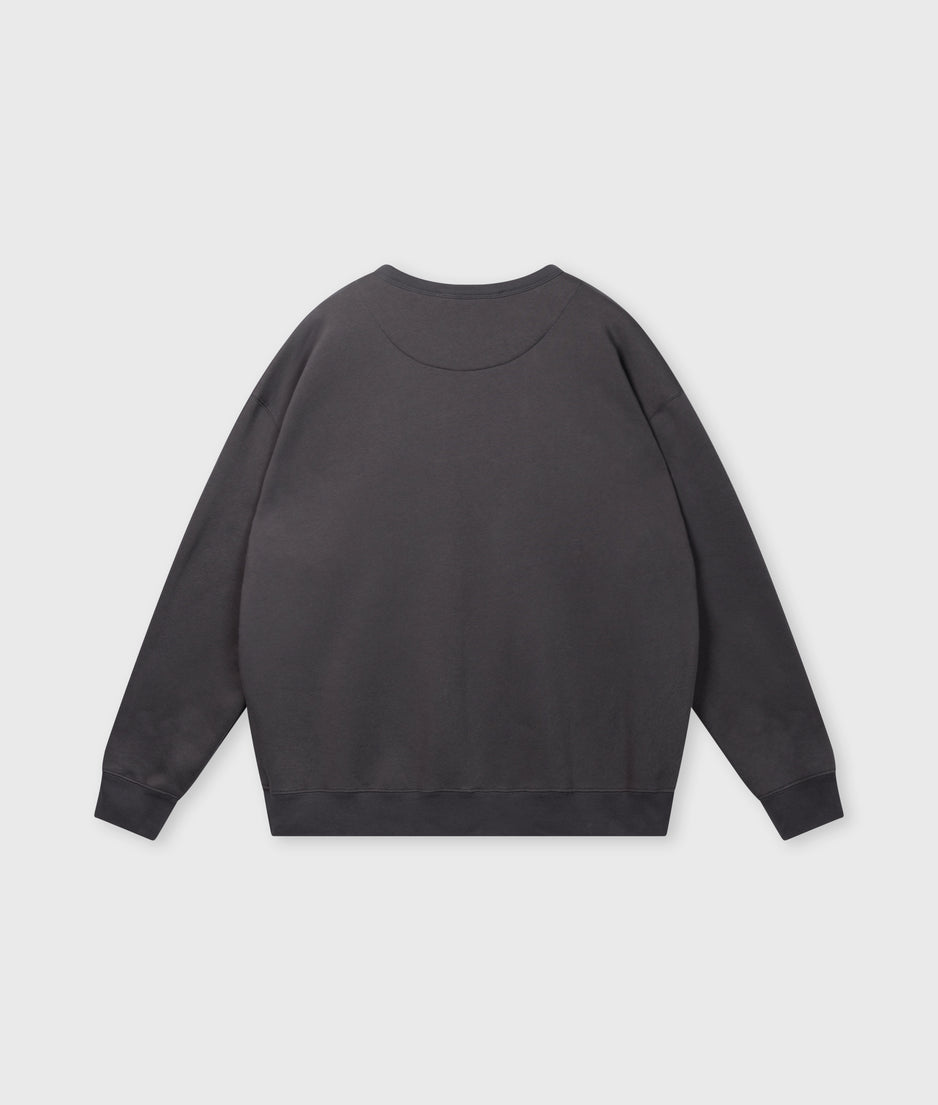 statement sweater logo | steel blue