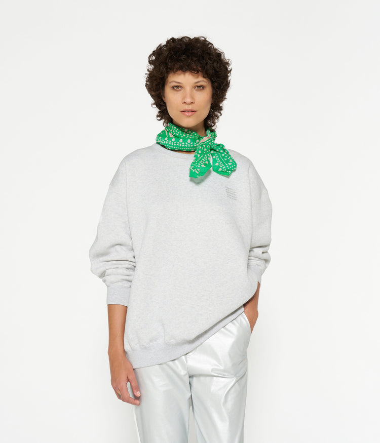 statement sweater | white grey melee